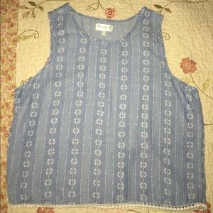 Pattern Denim Top