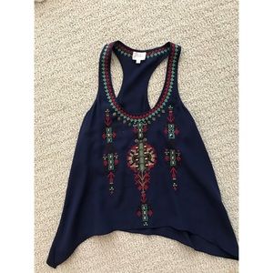 Parker beaded silk top