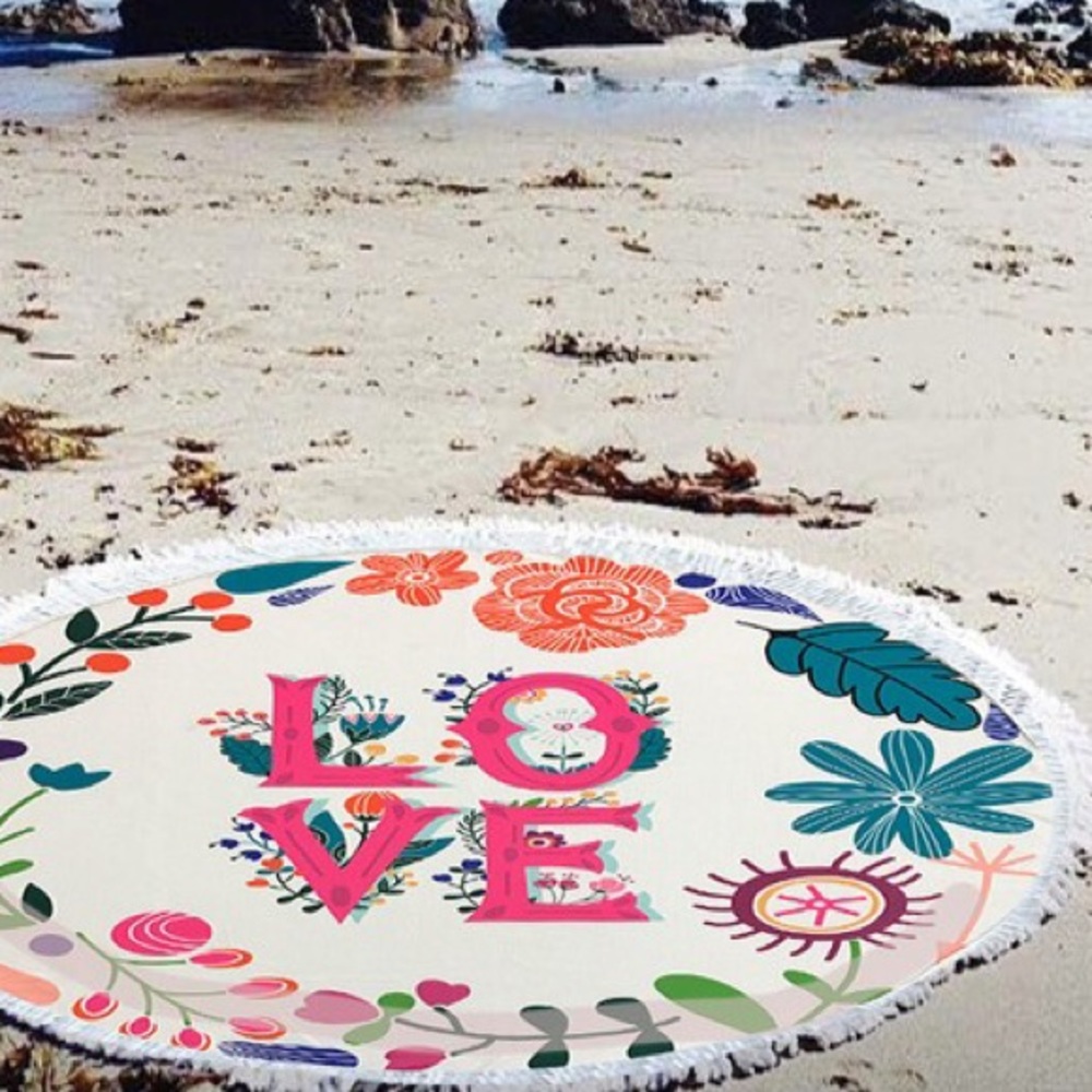 LOVE FRINGE BEACH TOWEL