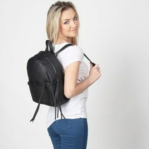 Black leather backpack