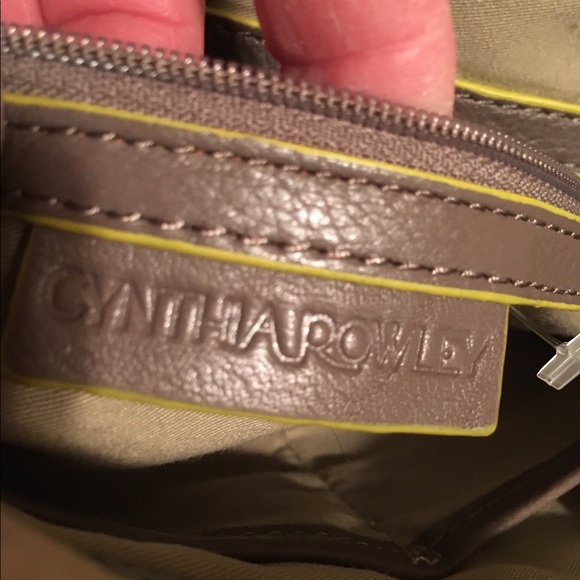 Cynthia Rowley envelope bag brown/neon yellow - Picture 4 of 7