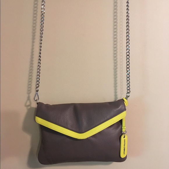 Cynthia Rowley envelope bag brown/neon yellow - Picture 6 of 7