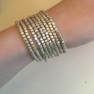 Silver beaded bangles
