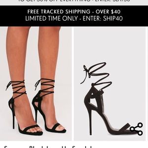 Black lace up heels