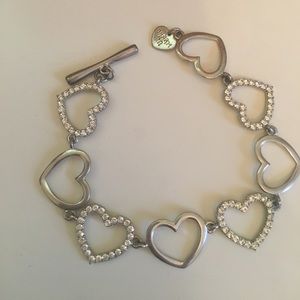 Silver heart charm bracelet