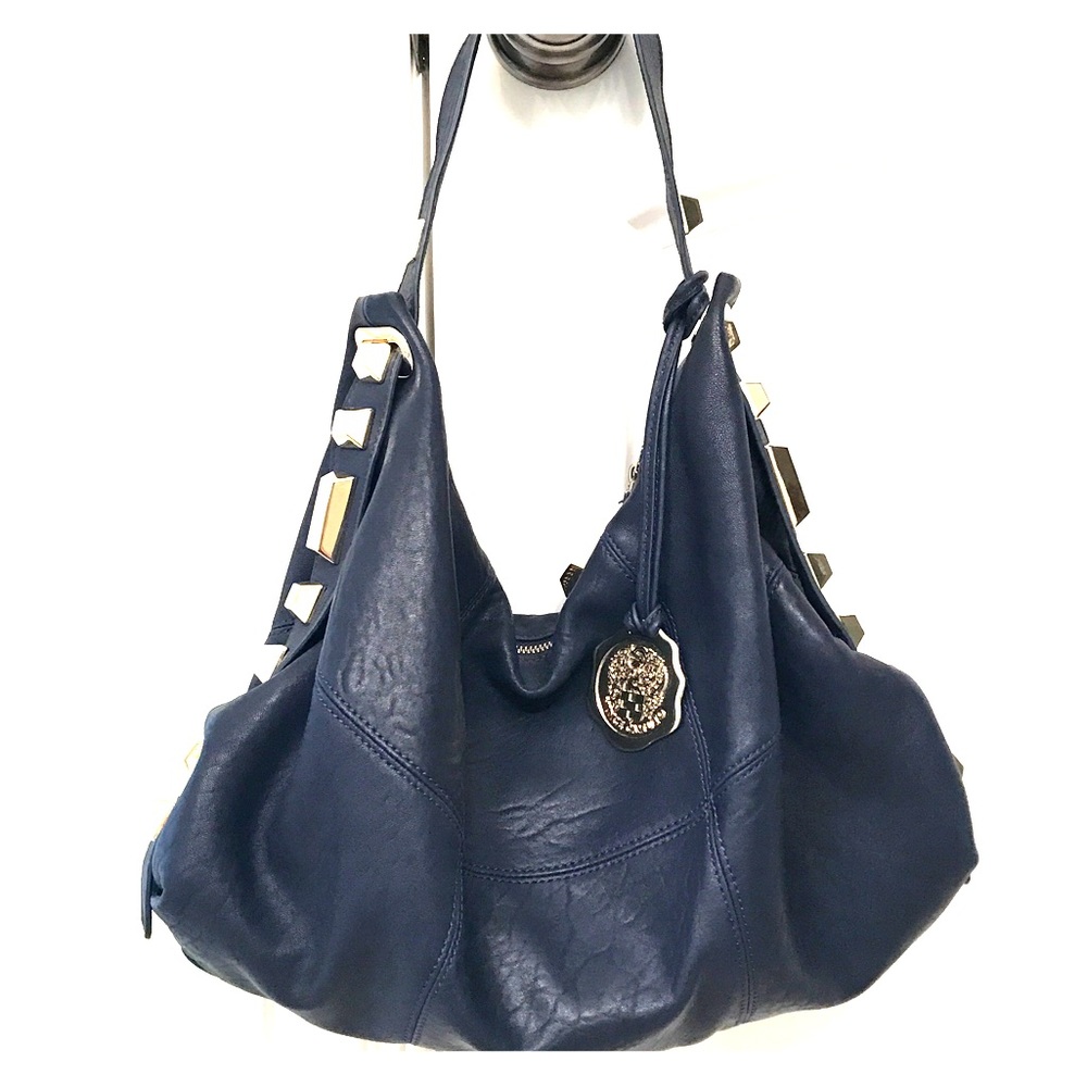 Vince Camuto Navy with Gold Hardware Shoulder Bag