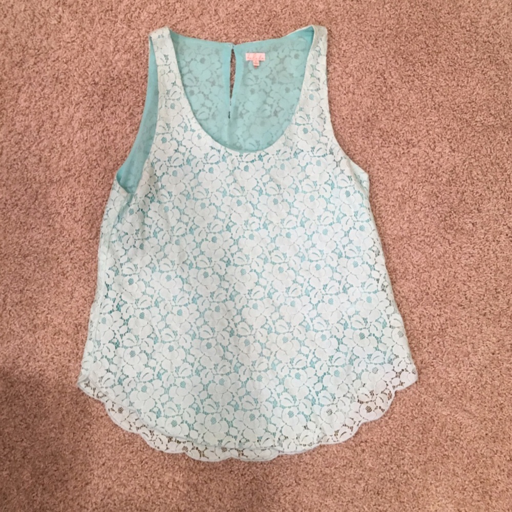 Baby Blue Lace Tank from Aritizia