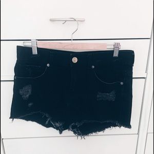 Black Jean Shorts