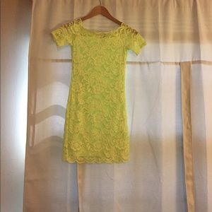 Yellow lace dress