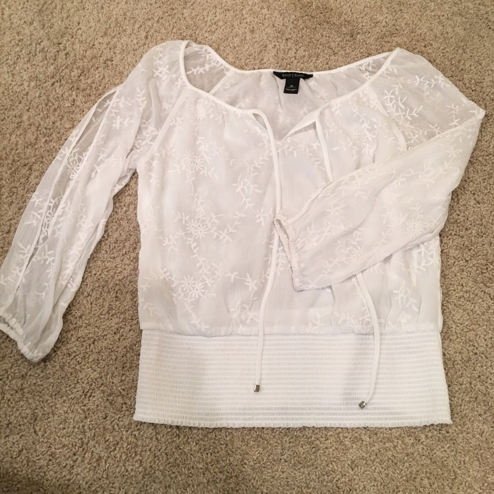 White House Black Market White Blouse
