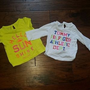 Tommy Hilfiger neon tshirt (3to6month) white (6to9