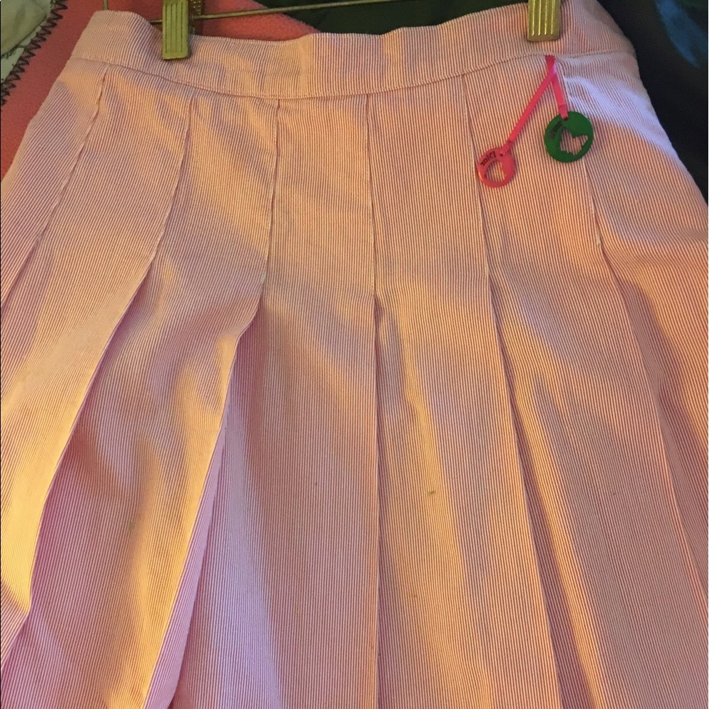 Christian Dior pink seersucker skirt