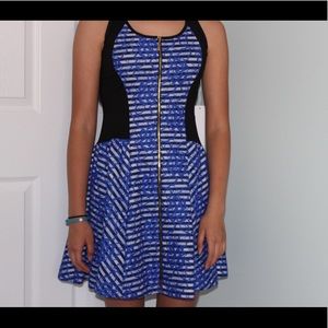 blue and black dress