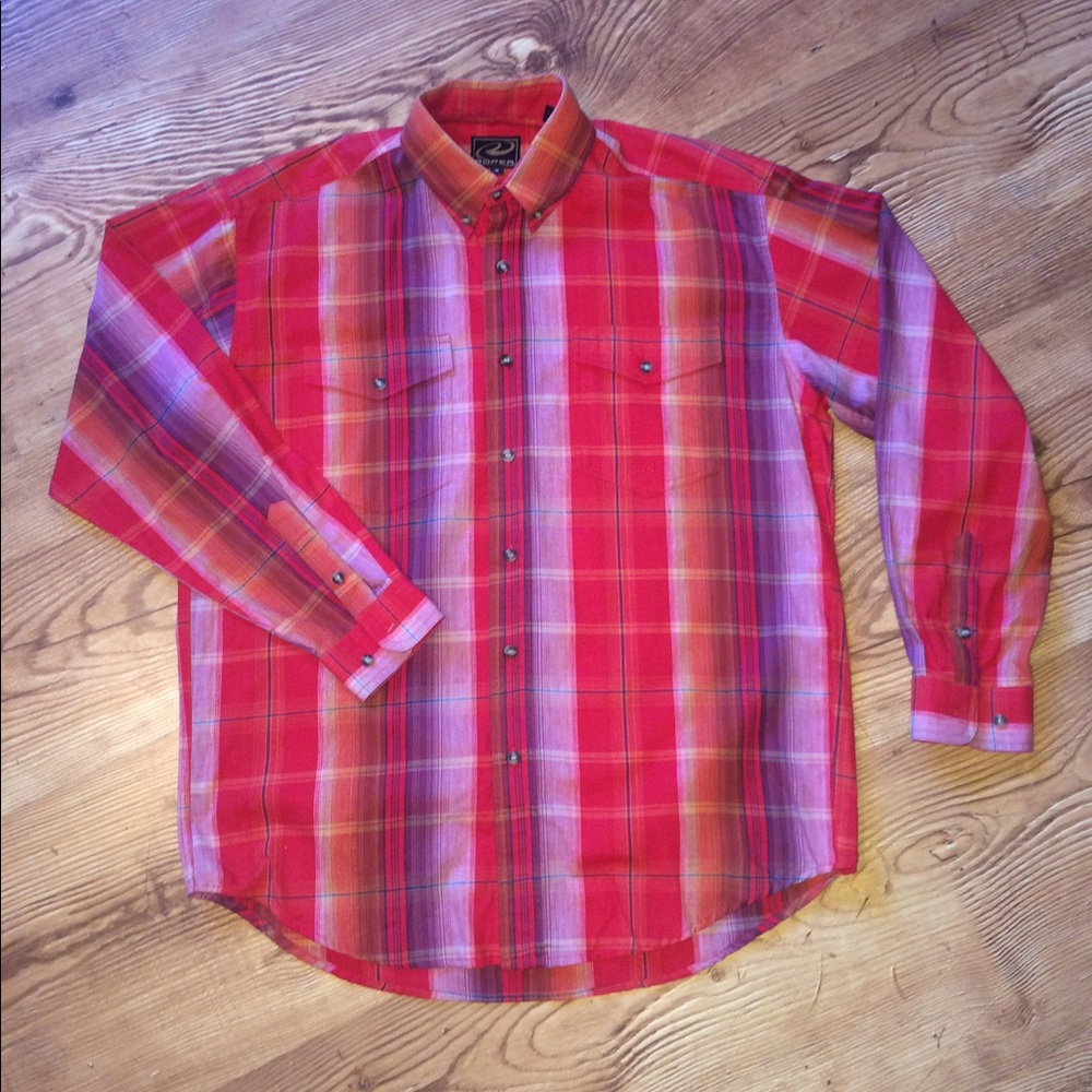 Men's Roper Long-sleeved Button-up, Size Medium