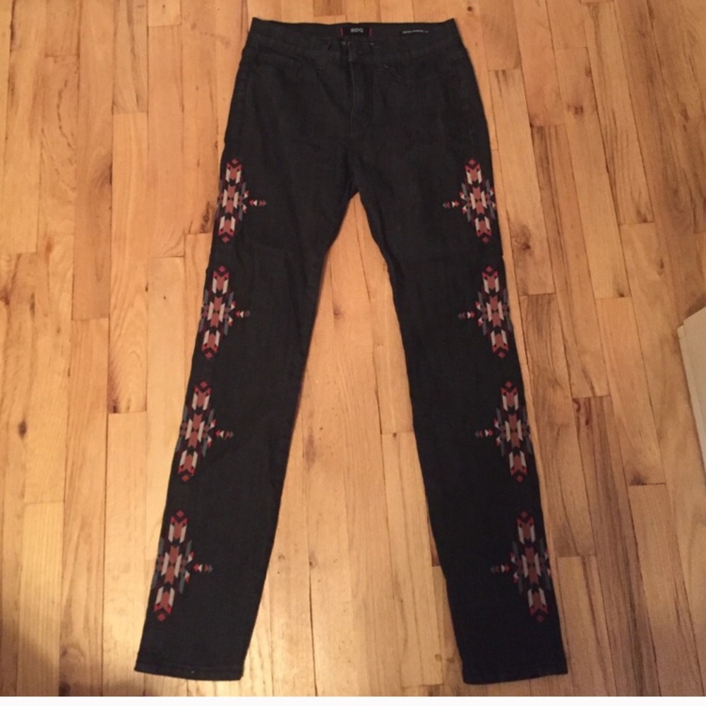 Urban outfitters tribal print dark skinny jeans