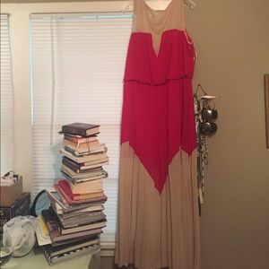 boutique maxi dress with pleating