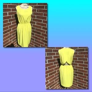 Neon yellow dress with open back