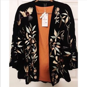 ZARA embroidered kimono jacket