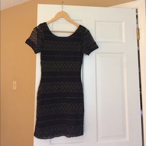 Lace black and gold dress