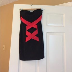 Black strapless dress