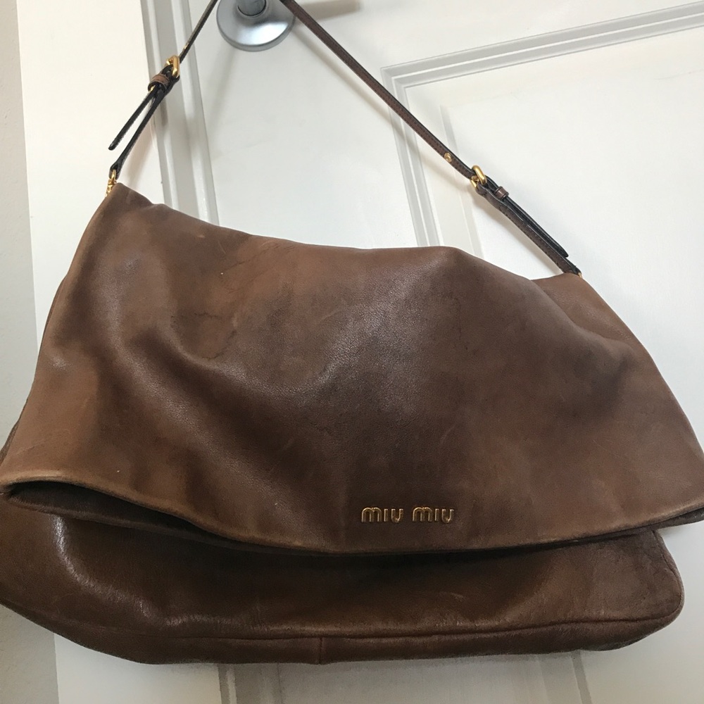 Miu miu brown leather bag