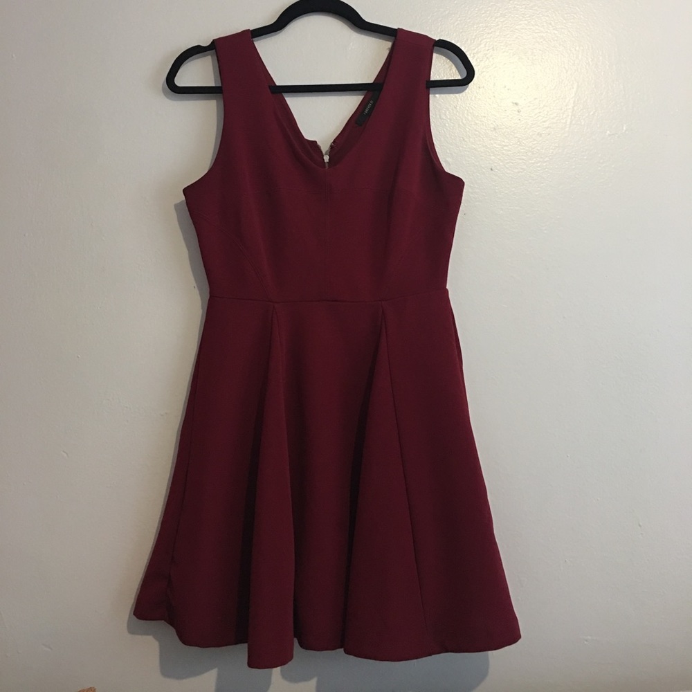 dark red dress