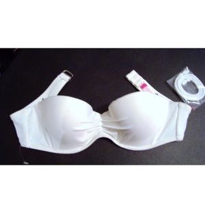 New Victoria Secret white bandeau bikini top 34A