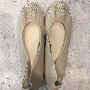 Jcrew leather studded flats
