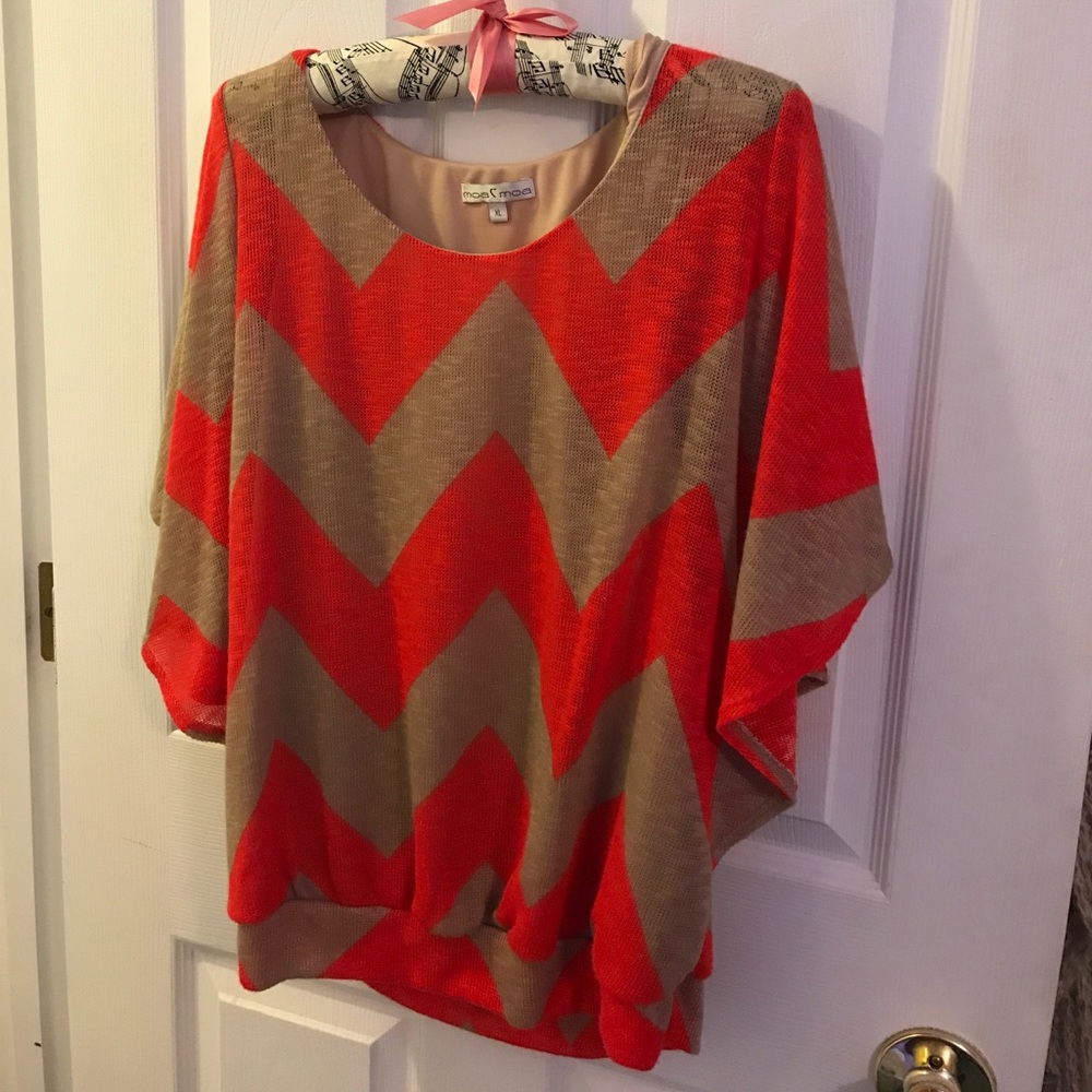 Orange Zig Zag Top