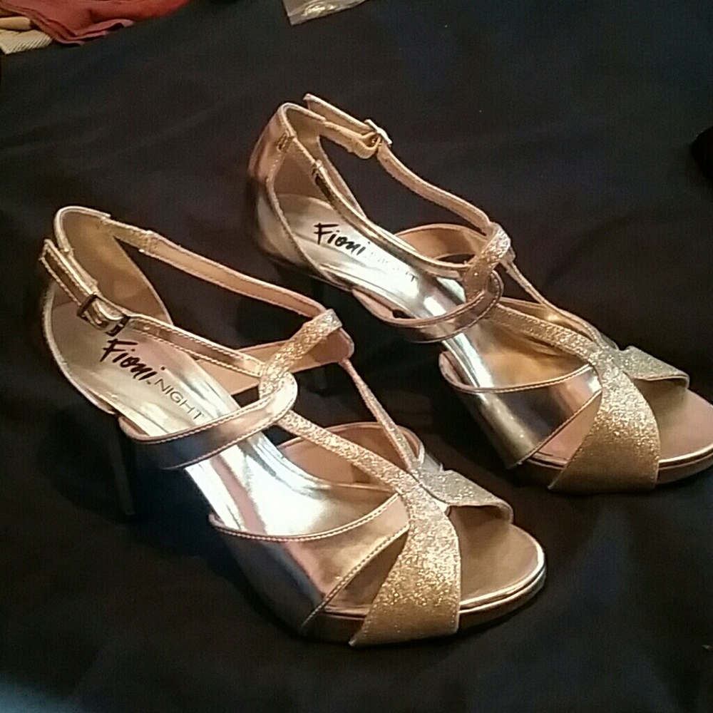 Strappy sparkle heels