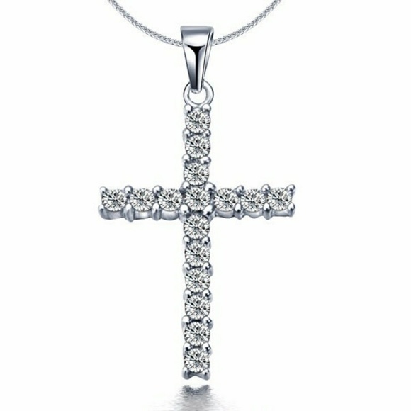31 off jewelry new arrival silver pave cross necklace 31 off jewelry new arrival silver pave cross necklace