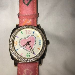 Dooney & Bourke Pink Leather Strap Watch