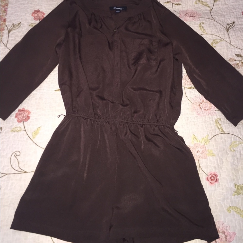 Brown Silk Romper