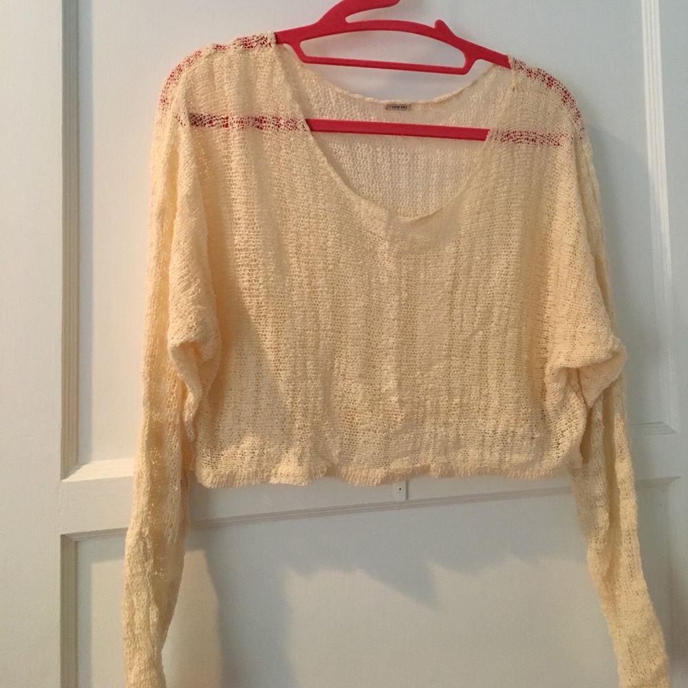 Cream crop sweater