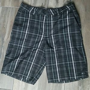 Men's oneil shorts black plaid