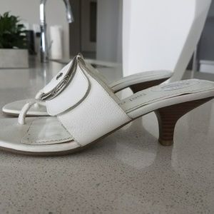 Dr Scholls white  heeled sandals