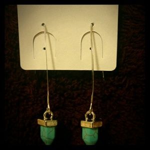 Terquous and silver drop earrings