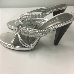 Linea Paolo silver, backless 4 inch 90s vintage