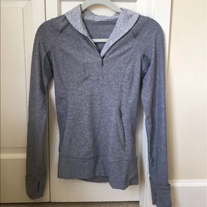 Lululemon quarter gray zip-up with striped color