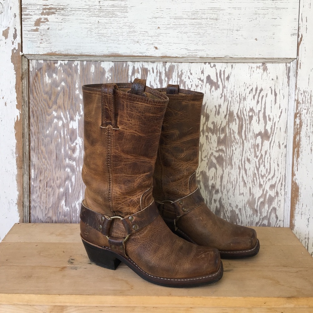 Distressed Vintage Leather Frye Boots