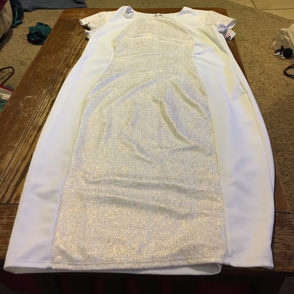 Cream and gold Bodycon dress