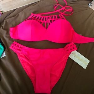 Hot pink bikini