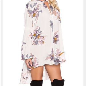 Free People Electric Orchid Print Swing Tunic