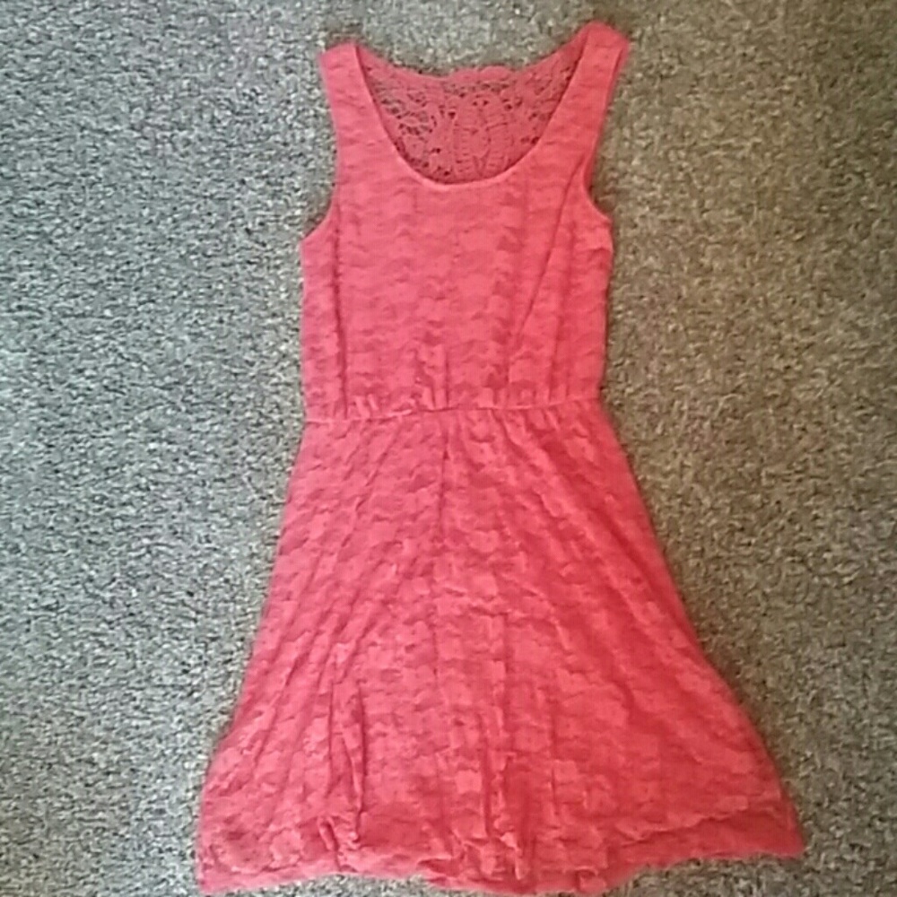 Pink floral dress with lace
