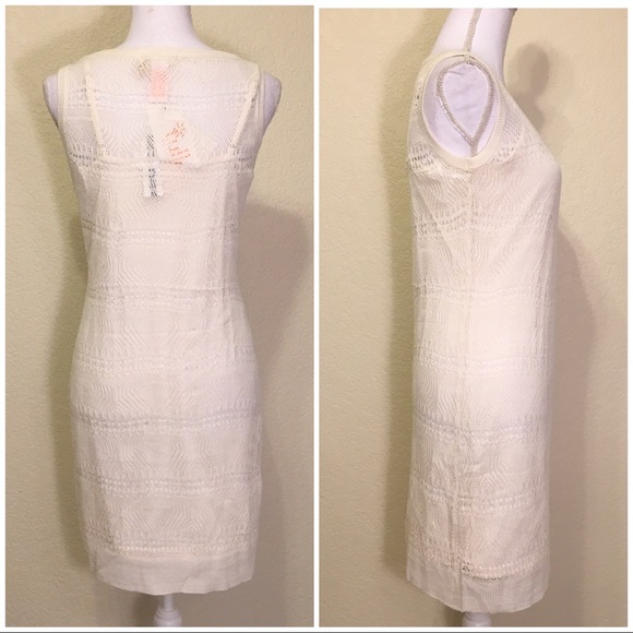 Anthropologie Tulle Cream Knit Dress - Picture 2 of 4