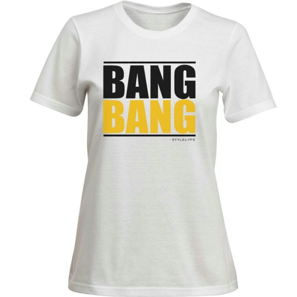 New StyleLyfe women's Bang Bang fitted tee shirt
