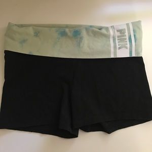 Pink yoga shorts