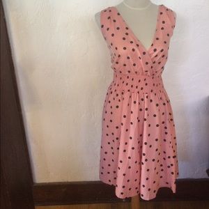 Light and flirty Pink and black polka dot dress