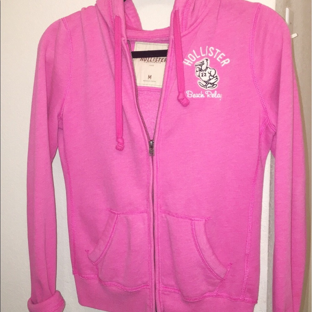Pink zip-up jacket from Hollister
