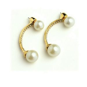 Earrings pearl and rhinestone